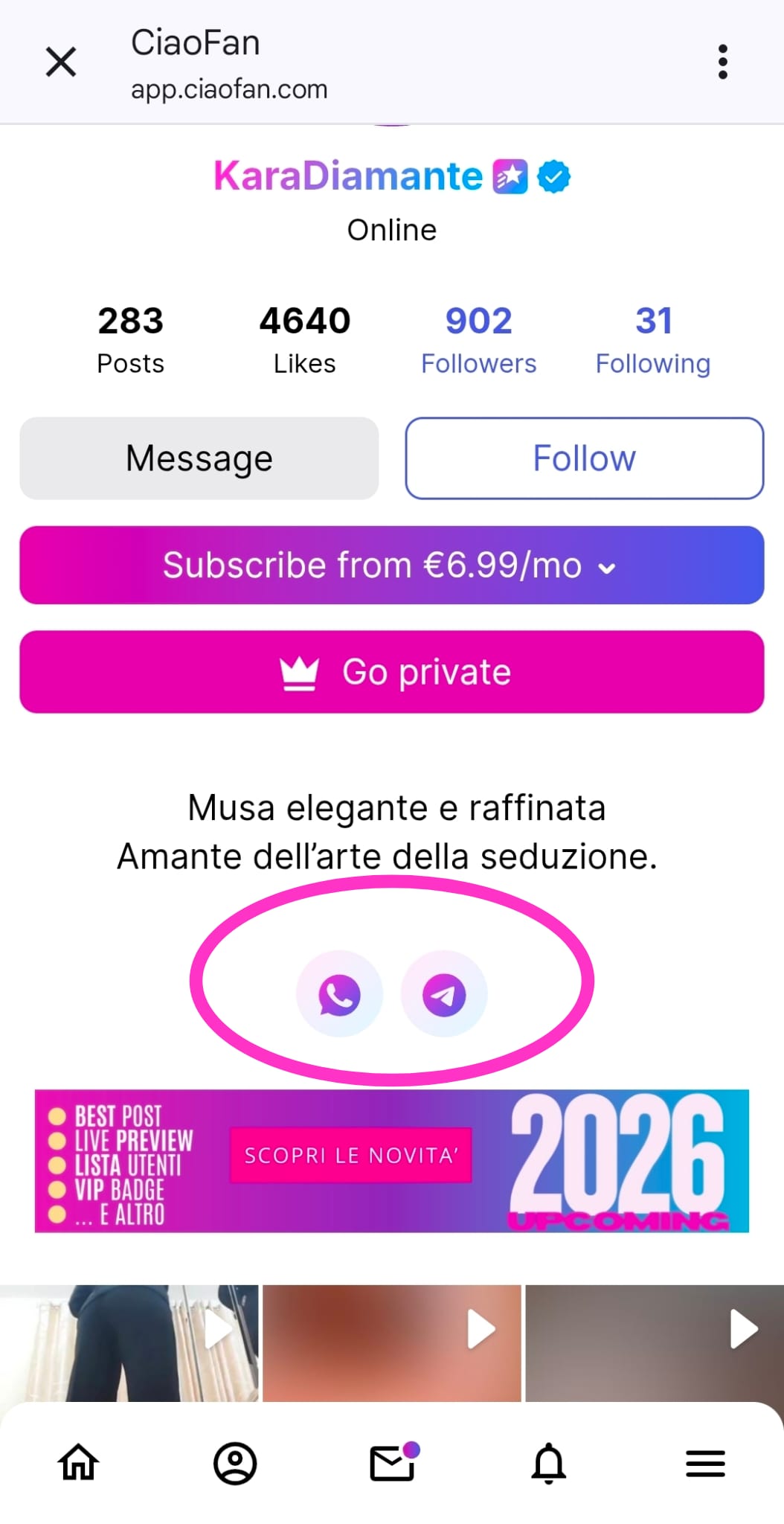 Biolink e contatti a pagamento